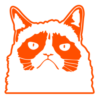 Grumpy Cat Decal (Orange)